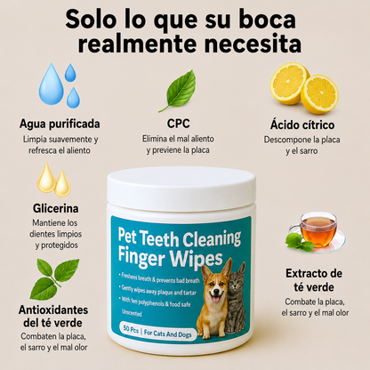 Toallitas dentales naturales para mascotas