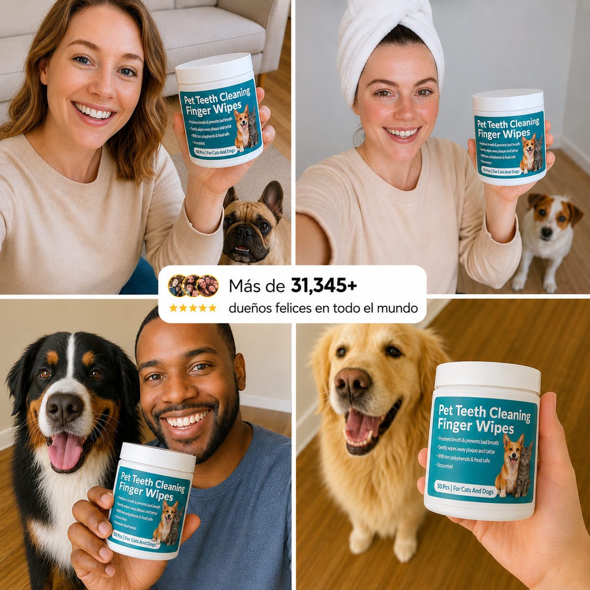Toallitas dentales naturales para mascotas