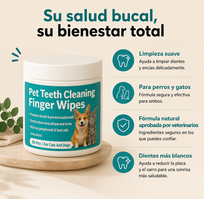 Toallitas dentales naturales para mascotas